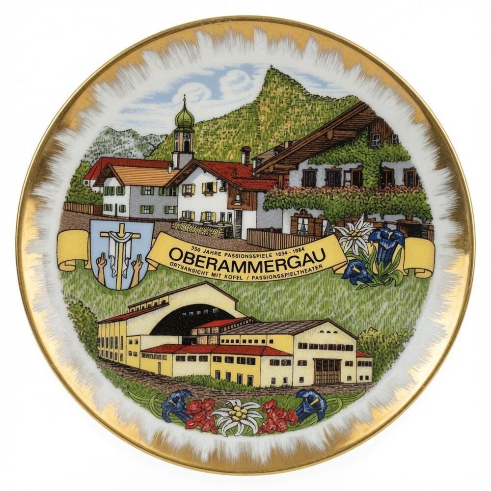 Vintage Oberammergau Passion Play Collector Plate | Floss Porzellan, Bavaria